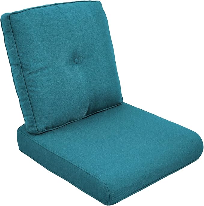 Outdoor Chair Cushions-Patio Chair Cushions Set with Removable Cover 22 X 25 Inch Outdoor Cushions for Patio Furniture Chair Sofa Couch-Peacock Blue