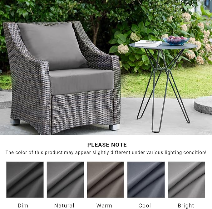 Outdoor Cushions for Patio Furniture,Outdoor Seat Cushion Set 24 x 24 x 5.75 Inch,Waterproof & Fade Resistant Outdoor Chair Cushions,Deep Patio Chair Cushion with Removable Cover,Dark Grey