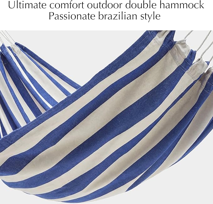 PNAEUT Double Hammocks for Outside, Replacement Outdoor Tree Hammock for Indoor Patio Porch Garden (Sky, Medium)
