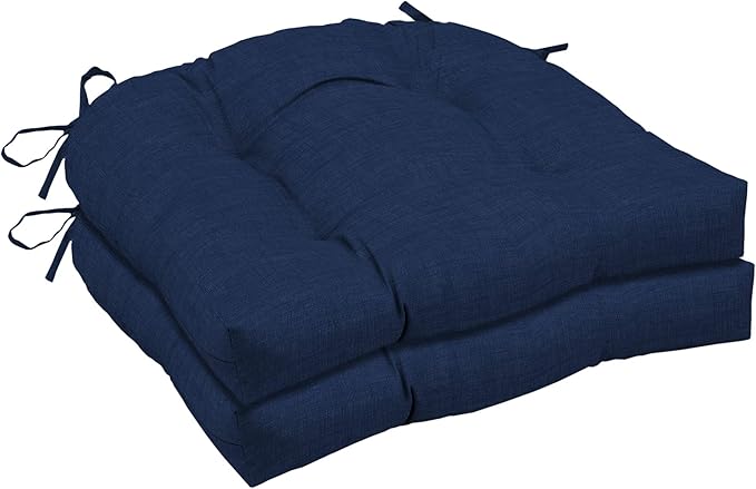 Arden Indoor/Outdoor Rocking Chair Or Wicker Chair Cushion, 2-Pack, 20 x 18, Water Repellent, Rain Proof, Fade Resistant Cushion for Rocking Or Rounded Back Chair Sapphire Blue Leala