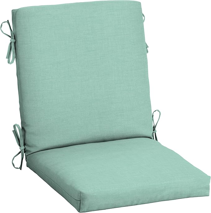 Arden Outdoor Midback Chair Cushion, 18 x 16.5, Aqua Leala