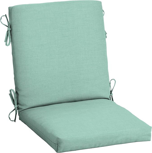 Arden Outdoor Midback Chair Cushion, 18 x 16.5, Aqua Leala