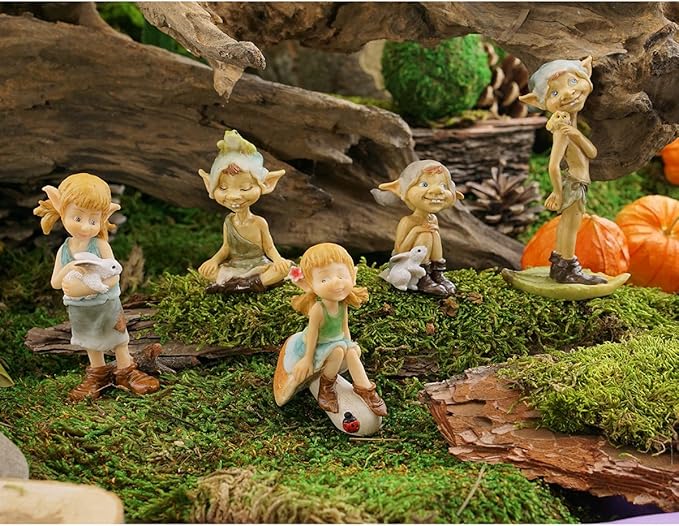 Top Collection Miniature Fairy Garden and Terrarium Pixie with Bunny Figurine