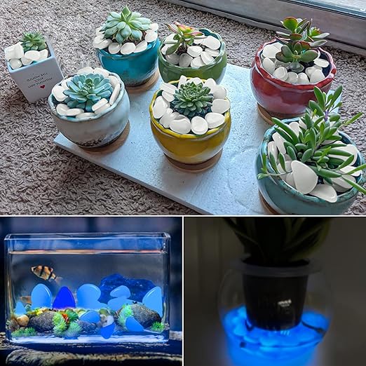 Glow in The Dark Rocks Outdoor, 200 pcs White Solar Rocks for Landscaping, Outdoor Decor Glow in The Dark Stones, Glowing Pebbles for Garden Backyard Patio Lawn Pond Fish Tank Aquarium Decor