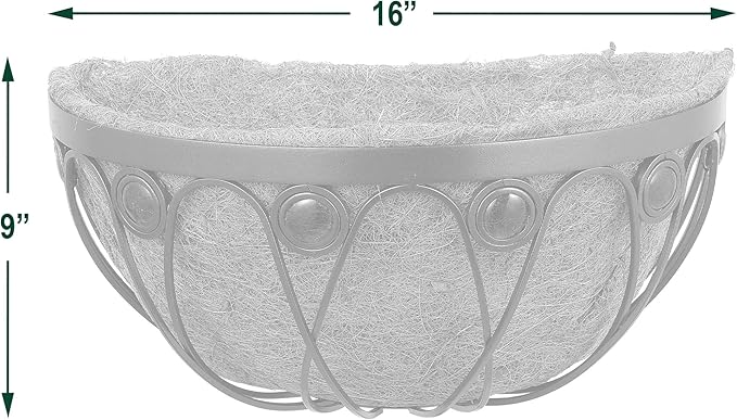 Arcadia Emerald Series Wall Manger Planter, 16-Inch