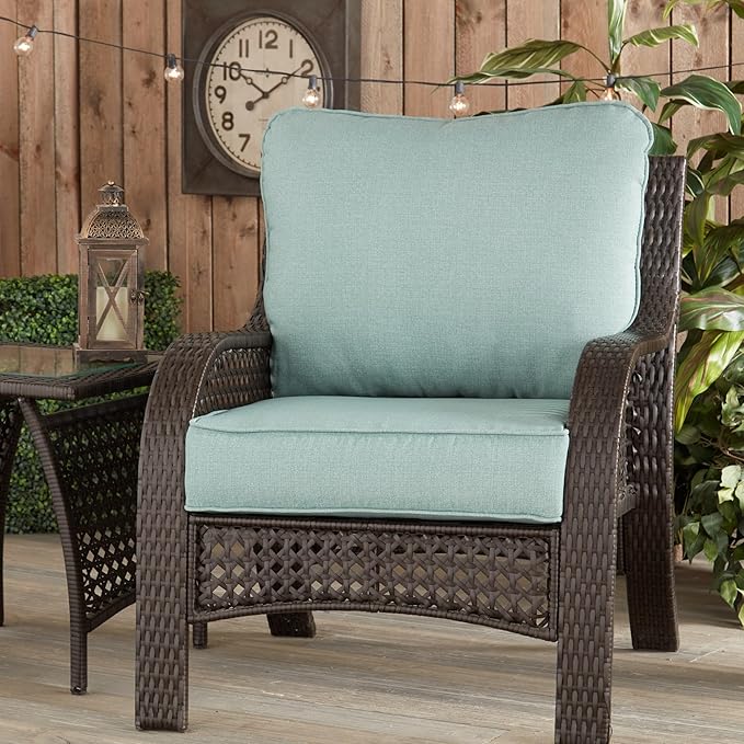 Greendale Home Fashions Outdoor 2-Piece Deep Seat Cushion Set, Seafoam