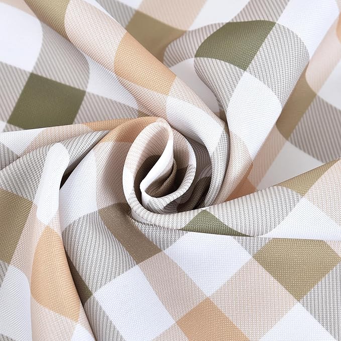 Waterproof Plaid Tablecloth Fabric - Square 58x58 Inch Classic Gingham Checker Table Cloth for Indoor/Outdoor Use - Buffalo Table Cover for Picnics, BBQs, and Parties