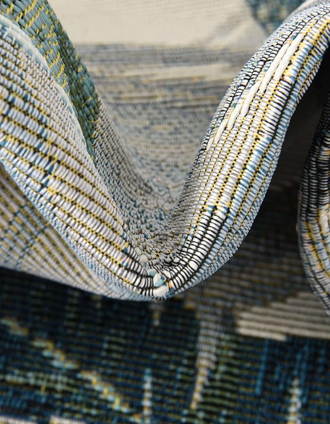 Unique Loom Outdoor Botanical Collection Area Rug - Kula (5' 3" x 8' Oval Multi/Gray)