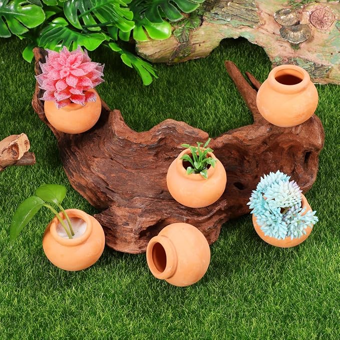 6pcs Tiny Terracotta Pots Flower Garden Pots Succulent Nursery Pot Mini Pots for Plants Succulent Pot Small Pots Small Containers Mini Plant Nursery Pots Wedding Clay Bride Planter