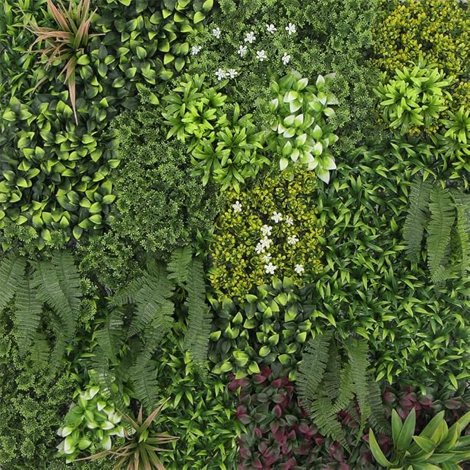 ULAND Artificial Topiary Hedges Panels, Ivy Fence Mat,Verticial Garden Privacy Fence Screen Greenery Wall Backdrop Decor, Garden Privacy Screen Fence（L07801H） 40x40‘’