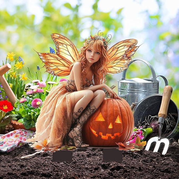 Pumpkin Elf-3: Bohemian Fairy Flower Pot Decor - Planter Pots Decor for Home or Garden