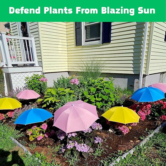 Plant Umbrellas for Outdoor Plants, Garden Umbrella Shade for Potted Plants and Garden Beds, Defend Plants From Blazing Sun and Rain with Adjustable Angle