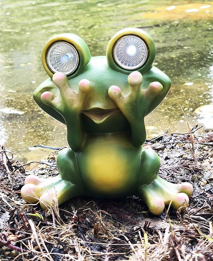 Solar Powered Frog Outdoor LED Garden Light Decor (See - NO)