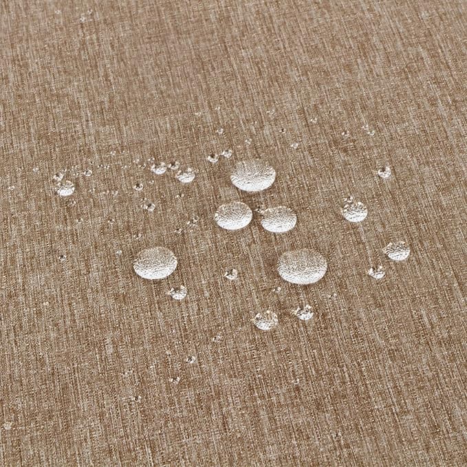 Outdoor Tablecloth Wrinkle-Free Stain Resistant Waterproof Polyester Fabric Table Cover with Zipper Umbrella Hole for Picnic/Party/Dinner/Patio Garden(60×84inch,Zippered,Flax)