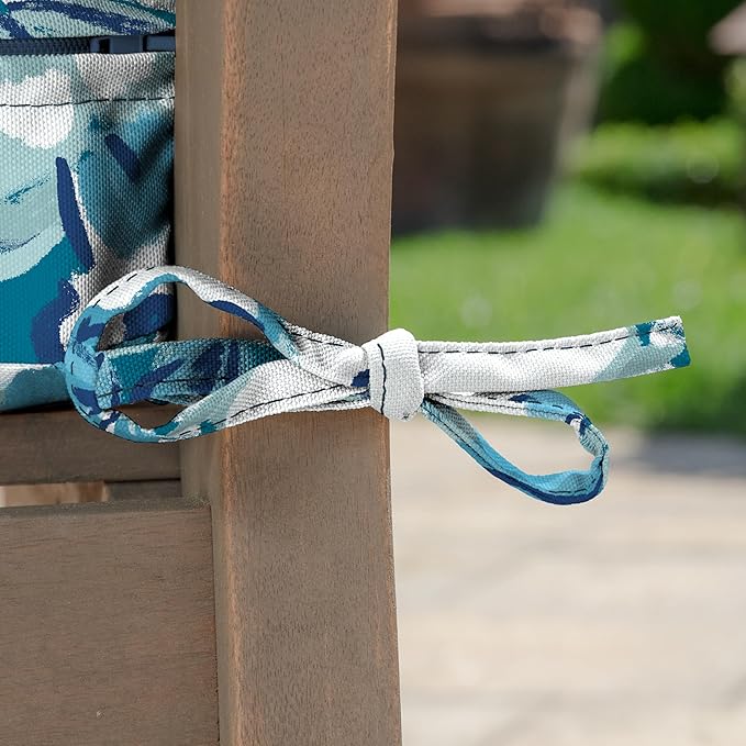 Arden Outdoor Deep Seat Cushion Set, 22 in x 24 in, Weather-Proof, Rain-Proof, Fade Resistant Patio Cushion Aqua Blue Fusion Floral