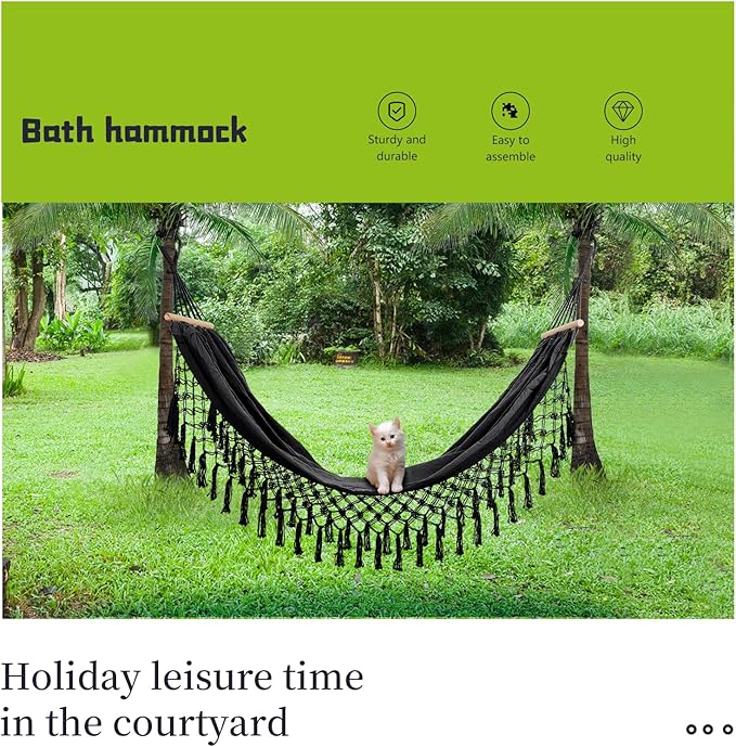 Beautiful Boho Style Hammock,Bohemian Outdoor Portable 1 Person Hammock,for Suitable for Patio, Beach, Garden,Wedding Decor (Gray 79 * 39)