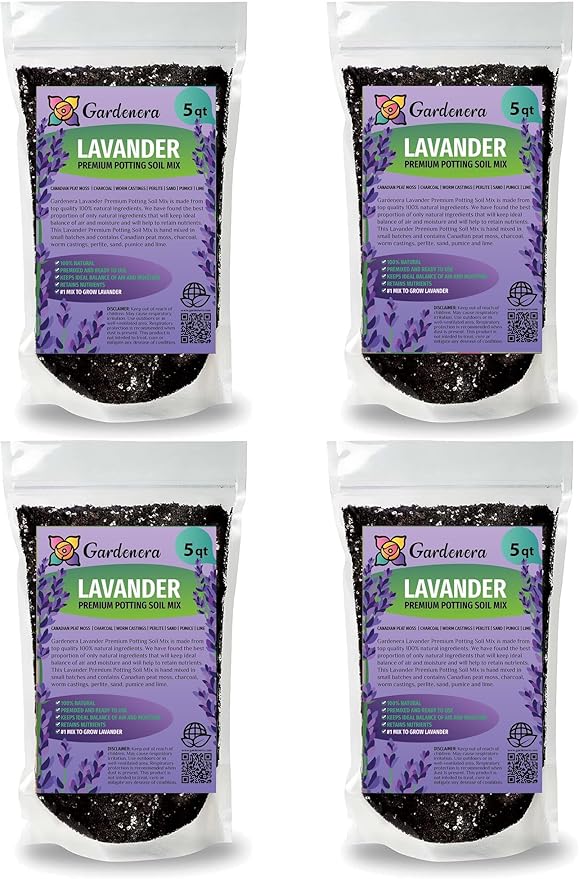 Gardenera Lavender Potting Mix - Create a Tranquil Garden Retreat with Thriving Lavender - 20 QUARTS