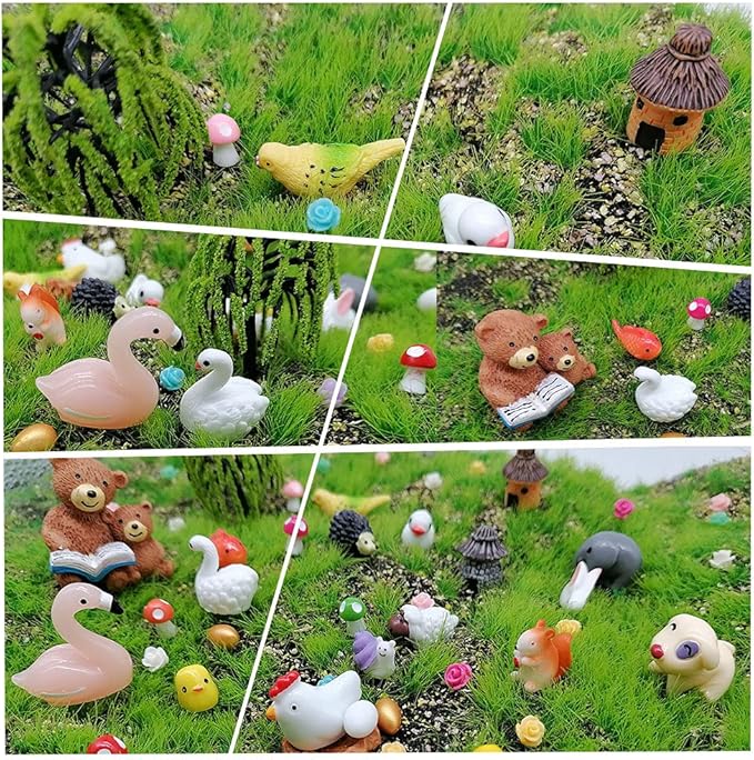 101 Pieces Miniature Animals,Fairy Garden Accessories,Miniature Toy Animals Ornament Kits Set for DIY,Fairy Garden House,DIY Terrarium,Flower Pots Ornaments,Craft Decor …