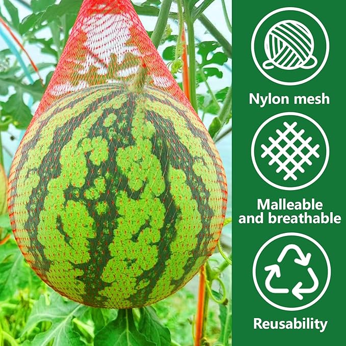 Iceyyyy 200 Pack Watermelon Nets,Hanging Watermelon Nets Bags Mesh,Reusable Melon Hammocks Cradles for Honeydew Melon,Cucumbers,Garden Growing