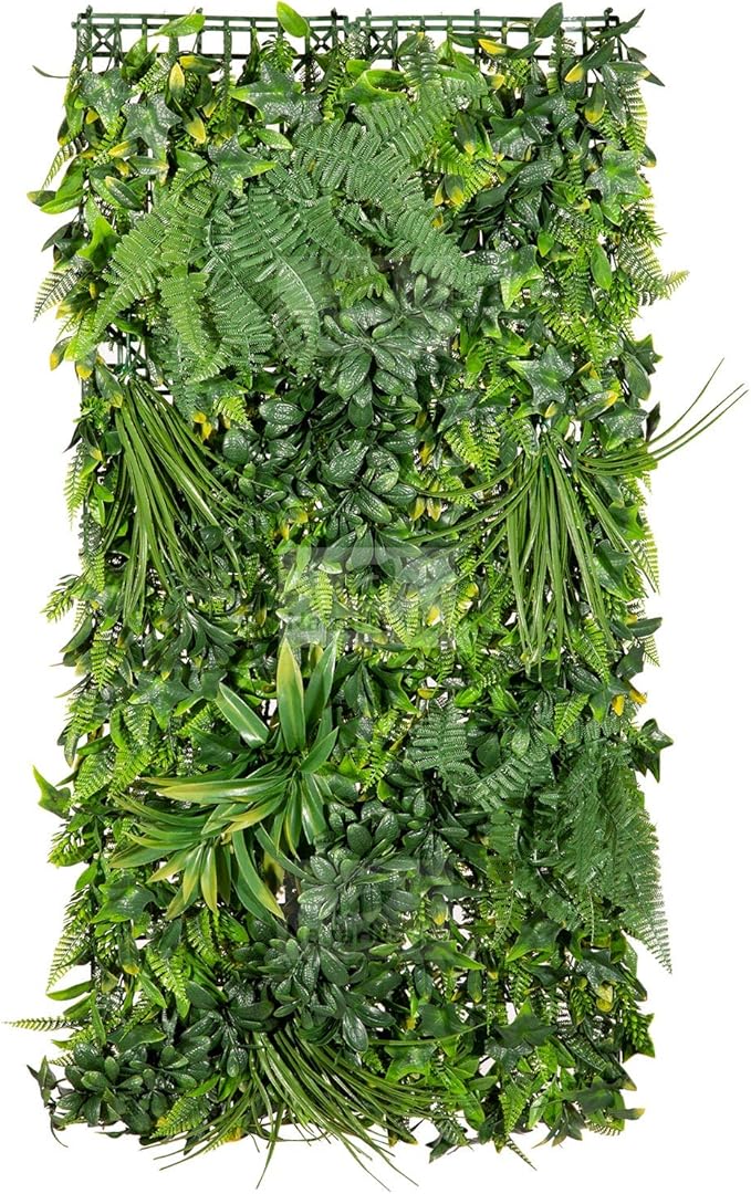 NatraHedge 20''X40'' Artificial Rainforest Living Wall Grass Wall Decor, 5Pcs (28SqFt) Hedge Leaf Grass Panels for Indoor, Outdoor, Garden and Balcony Privacy Fence Screen