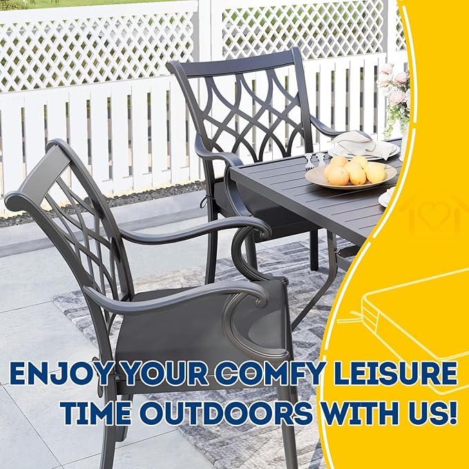 AAAAAcessories Outdoor Seat Cushions for Chairs, Waterproof, Fade-Resistant, 18.5" x 16" x 3", Patio Furniture Replacement Cushions, Set of 2, Dark Gray