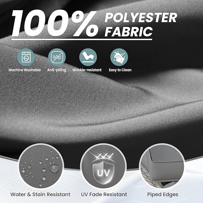 UDPATIO Outdoor Cushions for Patio Furniture Upgraded, Waterproof Patio Furniture Cushions Replacement, 4" Deep Seat Outdoor Sectional Cushion for 4-seat Chair Sofa Couch, Grey