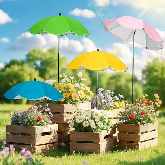 4 Pack Plant Umbrellas for Outdoor Plants,26" Larger Garden Umbrella Sun Shade for Garden Beds Potted Plants