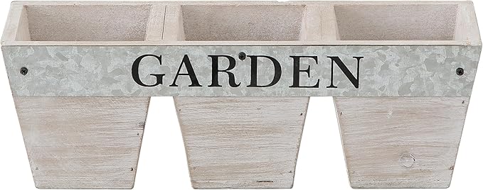 SOFE Small Wood Planter Box, Rustic Porch Rectangle Flower Pot Garden Containers, 11 Inch Long Decorative Planter, Indoor Patio Table Centerpiece, Living Room, Dining Room, Study Decor
