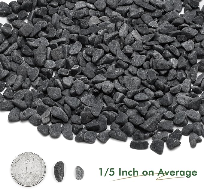 Mr. Fireglass Natural Decorative Gray Bean Pebbles 1/5" Crushed Gravel Stone for Decorating Garden, Succulent Plants and Walkway (10-lb Bag)