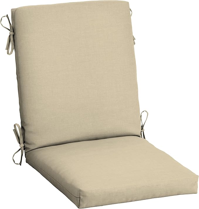 Arden 2-Pack Outdoor Patio Dining Chair Cushion, 20x44, Rain-Proof Seat Pad, Fade-Resistant Outdoor Cushion Tan Leala