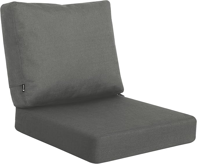 Favoyard Deep Seat Patio Cushions 19 × 19 inch Rainproof & Fadeness Furniture Cushion Set for Outdoor Chair Couch with Polyester-Linen Fabric & Removable Cover, Hidden Zipper and Adjustment Staps