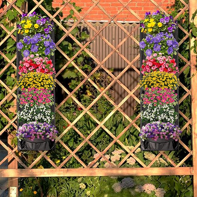 New Upgraded Deeper and Bigger 7 Pocket Hanging Vertical Garden Wall Planter For Yard Garden Home Decoration