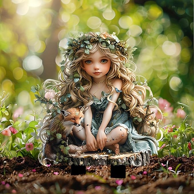 Bohemian Fairy Flower Pot Decor - Planter Pots Decor & Accessories for Home or Garden (Fox Elf)