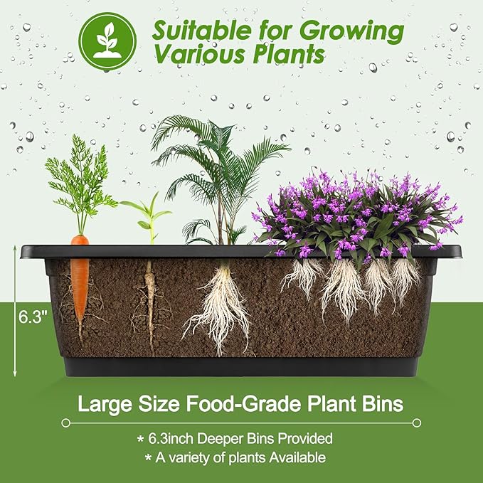 Suyncll Vertical Raised Garden Bed Planter Box, 5 Tiers Vertical Garden Planter with Drainage System and 4 Hooks for Plants Vegetables Flowers (Black with Storage Shelf & Wheels)