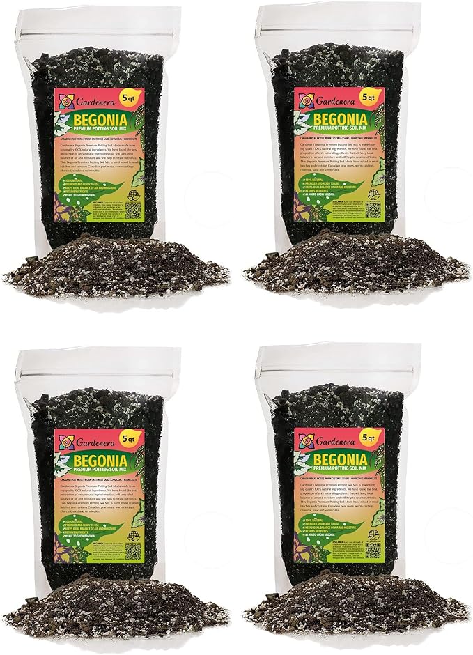 Gardenera Begonia Plant Potting Mix - Elevate Your Space with a Premium Blend for Captivating Flower Beauty - 20 Quart
