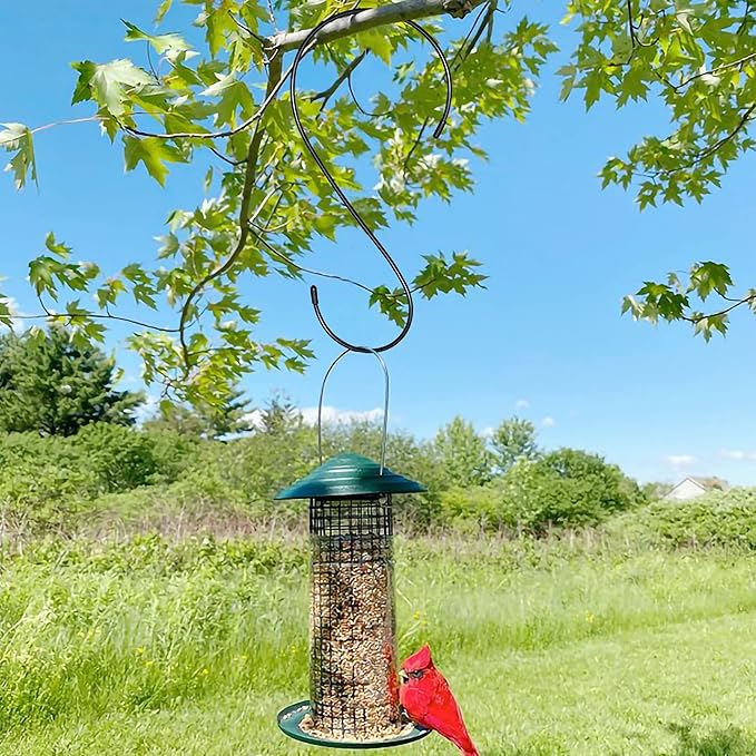 s Hooks for Hanging Plants - Heavy Duty Tree Branch Black Extension Bird Feeder Planters Suet Baskets Lanterns Wind Chimes Kitchen Office Garden Camping Outdoor Pot Pan Cups Bags Jeans Indoor 12in