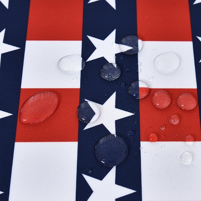 USA Gingham Patriotic Tablecloth Fabric - Rectangular 58x102 Inch Water Resistant Checked Table Cloth for Indoor/Outdoor Use - Table Cover for Kitchen, Picnics, Gardens, and Parties