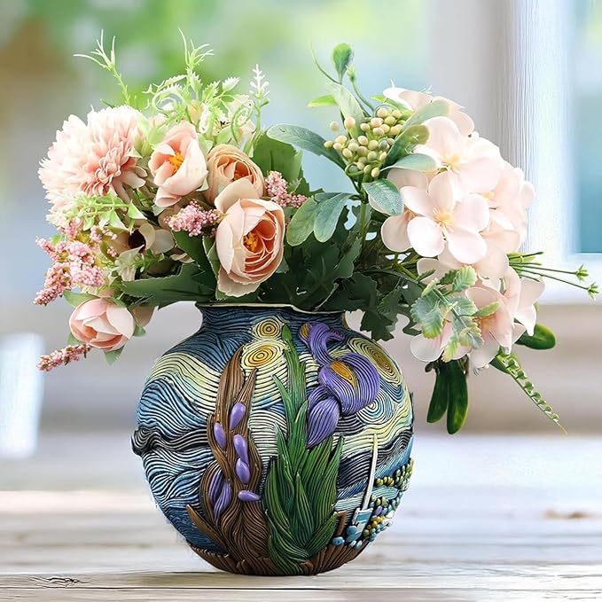 Starry Night Vase Plant Pot Unique Planters for Indoor Plants and Outdoor Plants - Unique Plant Pots and Vases for Home Decor Pot Comes with a Drainage Hole