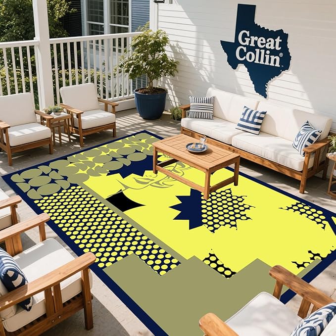 WILDROOTS 5x8 Feet Monroe Plastic Outdoor Rug, Stain Resistant Waterproof Reversible Outdoor Patio Rug, Fade Resistant Camping Rug