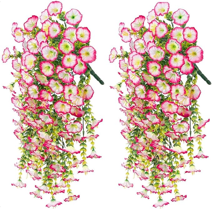 Ochine 2Pcs Artificial Hanging Flowers Plants for Outdoor Fall Decoration, Artificial Hanging Fall Flowers Realistic Faux Flowers for Planter Patio Porch Garden Autumn Harvest Thanksgiving Home Decor