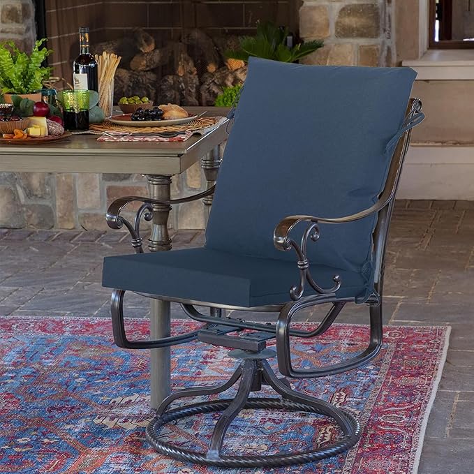 20"x20" Outdoor Universal Cushion Set of 1, Patio Cushions with Handles & Ties, Water-Proof Stain-Resistant UV Resistant Weather Resistant High Resilience Foam with YKK Zippers,Blue