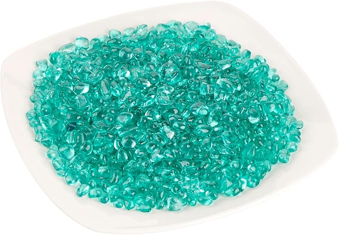 Glass Stones, 1Lb/460g Irregular Sea Glass Dercorative Rocks Non-Toxic Artificial Crystal Pebbles for Aquarium Decoration/Vase Filler/Table Scatter/Handcraft/Jewelry Making/Gems Display, Light Green