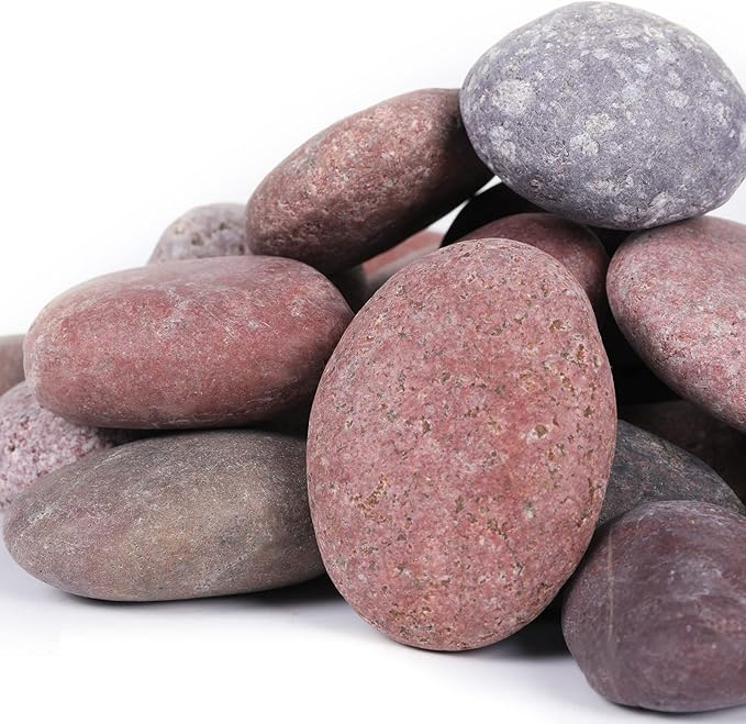 20LB Smooth Pebbles River Rocks for Landscaping, 100% Natural Hand-Picked Premium Decorative Pebbles, Ideal for Garden Landscaping, Home Decor, Aquariums, Painting, Crafting and Gifts, Red …