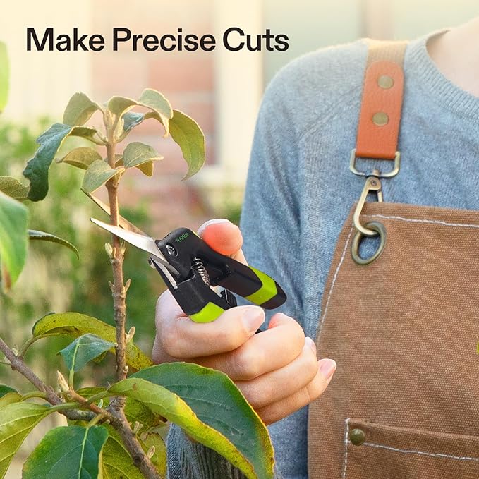 VIVOSUN Gardening Hand Pruner Pruning Shear with Straight Stainless Steel Blades (Black, Straight Blade, 6, Black)