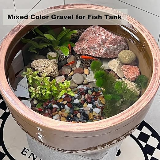 5LB Succulents Rocks for Plants Cactus Gravel Pebbles for Fish Tank 1/2 Inch Natural River Rocks for Vase, Aquarium, Landscaping,Bonsai,Terrarium Pebbles, Mixed Color