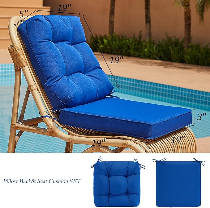 JMGBird Outdoor Chair Cushion, Patio Chair Cushion 19"x19" Outdoor Oushions for Patio Furniture