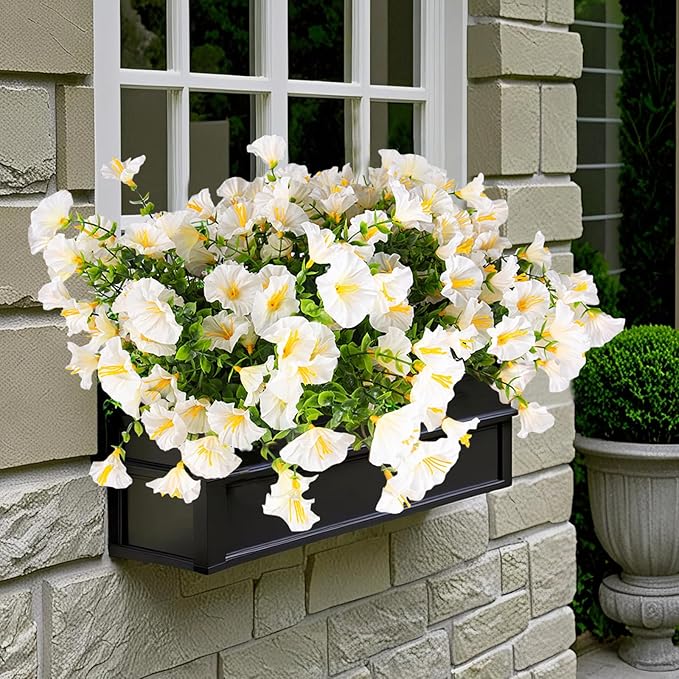 Christmas Artificial Mums 12 Bundles White Bulk Fake Flowers Faux Planters Real Touch Stems for Outdoors Fall Silk Flower UV Resistant Urn Filler Front Porch Thanksgiving Decorations for Home Garden