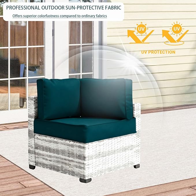 Outdoor Cushion Covers for Patio Furniture, Patio Cushion Covers Replacement with Zipper, Waterproof & Fade Resistant,Only Cover (Turquoise, 25.6Lx25.6Wx4H - Only Covers)