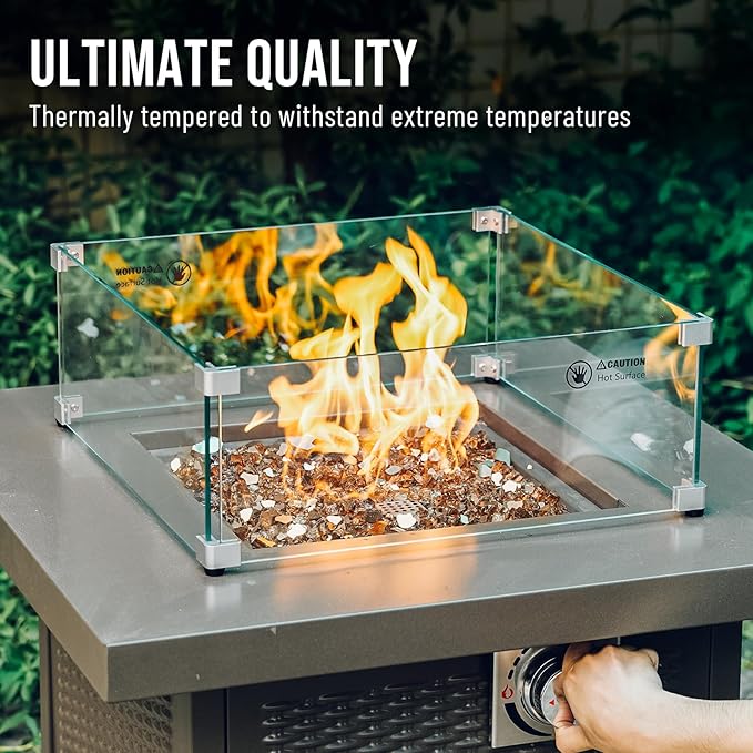 Skyflame High Luster 10-Pound Fire Glass for Fire Pit Fireplace Landscaping, 1/2-Inch Copper Reflective