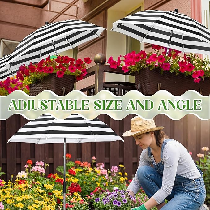 3 Pack Plant Umbrella for Outdoor Adjustable Sun Shade Covers 24" Sun Protection Cloth UV Umbrella for Potted Plants, Garden Beds, Patio Flowers
